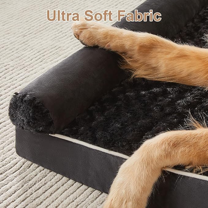 BFPETHOME Dog Beds for Large Dogs, Orthopedic Dog Bed for Medium Large Dogs,Big Waterproof Couch Pet Bed with Removable Washable Cover-PawvioPets