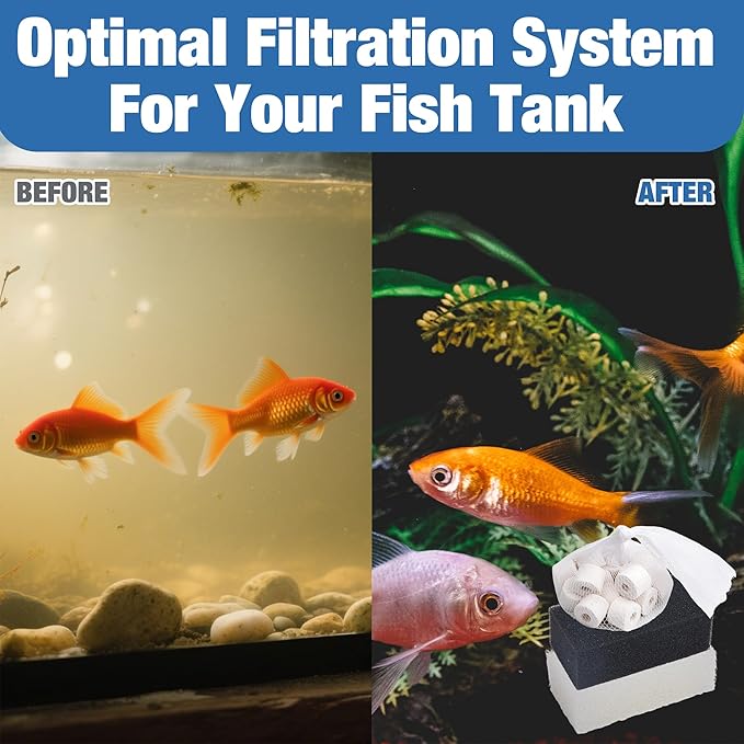 4 Sets of Three-Stage Filtration Maintenance Kit for Fish Tank Filters Replacement for Aquaclear 50 Power Filter Fish Tank Filter for 20- to 50-Gallon Aquariums-PawvioPets