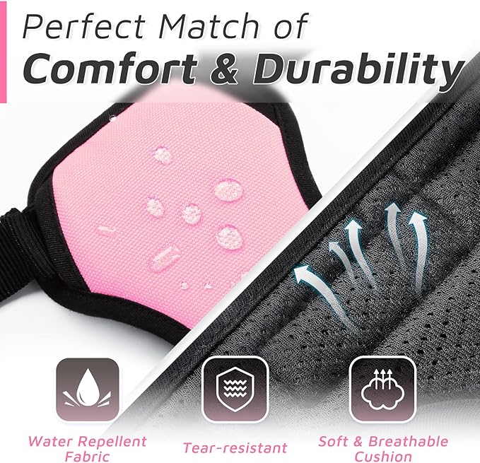 Eagloo Dog Harness Medium Sized Dog, No Pull Service Vest with Reflective Strips and Control Handle, Adjustable and Comfortable for Walking, No Choke Pet Harness with 2 Metal Rings, Pink, M-PawvioPets