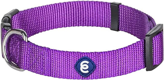 Blueberry Pet Essentials Small Dog Collar | Girl Dog Collars Fall | Female Dog Collar Small | Dark Orchid Dog Collars for Small Dogs | Quick Release Dog Collar | Dark Orchid Nylon Dog Collar-PawvioPets