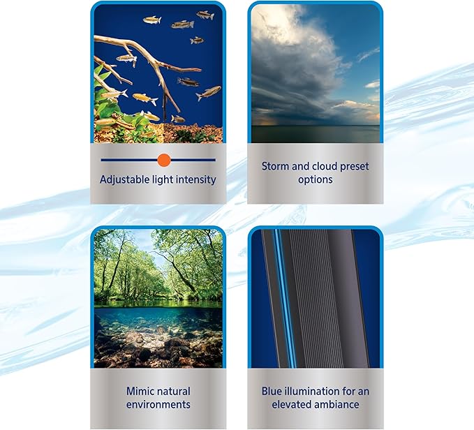 Coralife Fish Tank Aquarium Seascape WiFi/Bluetooth Smart LED Light Fixture, 48-54"-PawvioPets