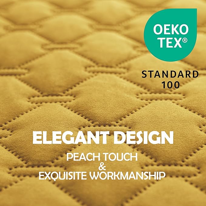 gogobunny 100% Double-Sided Waterproof Dog Bed Cover Pet Blanket Sofa Couch Furniture Protector for Puppy Large Dog Cat, Reversible (82x82 Inch (Pack of 1), Dark Yellow/Light Yellow)-PawvioPets