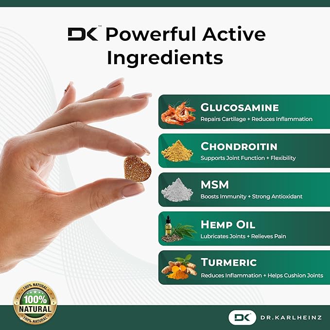 Glucosamine for Dogs - Max Strength Hip and Joint Supplement for Dogs - MSM, Chondroitin, Hemp Oil, Turmeric - Mobility Support and Pain Relief - 120 Chewable Tablets (Chicken Flavor)-PawvioPets