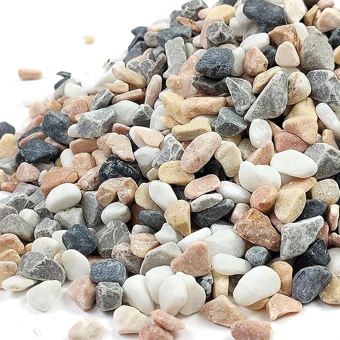 2 lbs Succulent and Cactus Pebbles Gravel, 3/8 Inch Mixed Color Decorative River Rocks for Plants Indoor, Vases, Terrarium, Potted Top Dressing and Outdoor Decorative Stones-PawvioPets