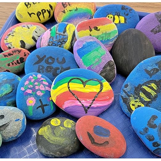 5 lbs Mexican Beach Pebbles, 2-3 Inch Decorative River Rocks for Fish Tank Aquarium Fountain, Decorative Pebbles for Garden Landscaping, Home Décor, Outdoor Paving Walkways Pathways Backyard-PawvioPets