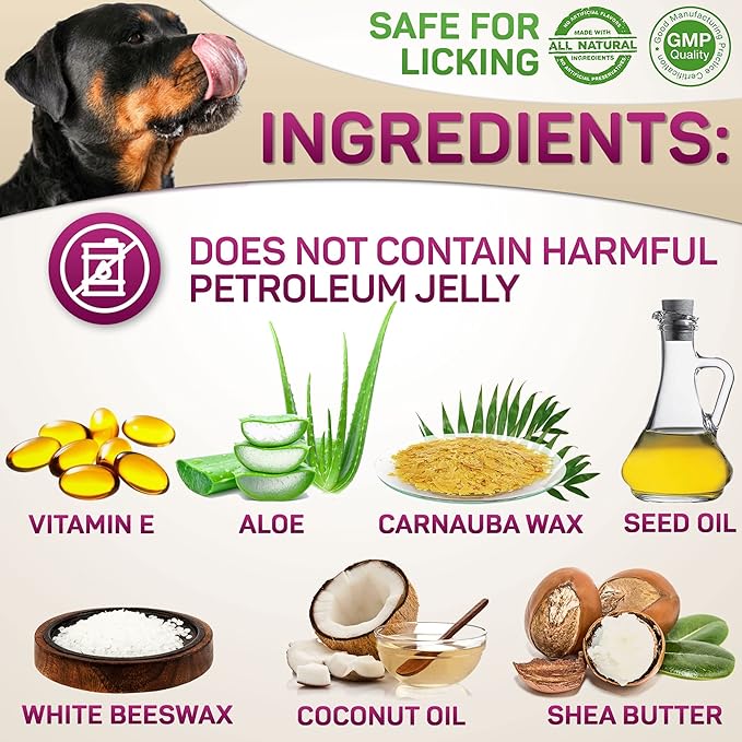 Dog Paw Balm for Dry Cracked Paws – Lick-Safe Moisturizer and Organic Paw Wax with Aloe & Vitamin E – Hot Pavement and Winter Snow Protection – Nose Safe – for All Breeds-PawvioPets