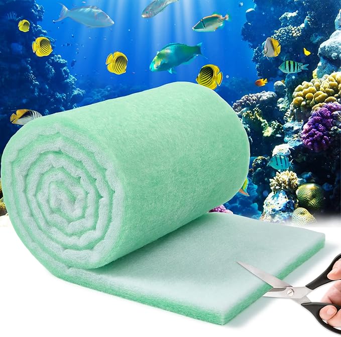 Aquarium Filter Sponge Fish Tank Pond Filter Media Filters Pad for Fish Tank,Filter Freshwater, Saltwater Aquariums, Reusable Fish Pond Filter Material, 0.27" Thick, Green-PawvioPets
