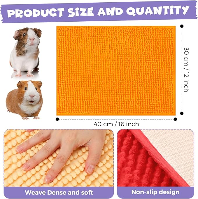 Barydat 8 Pcs Guinea Pig Cage Liner for Guinea Pig Cage Bedding Reusable Rabbit Mat Pad Washable Training Pad Animal Sleeping Bedding Mat-PawvioPets