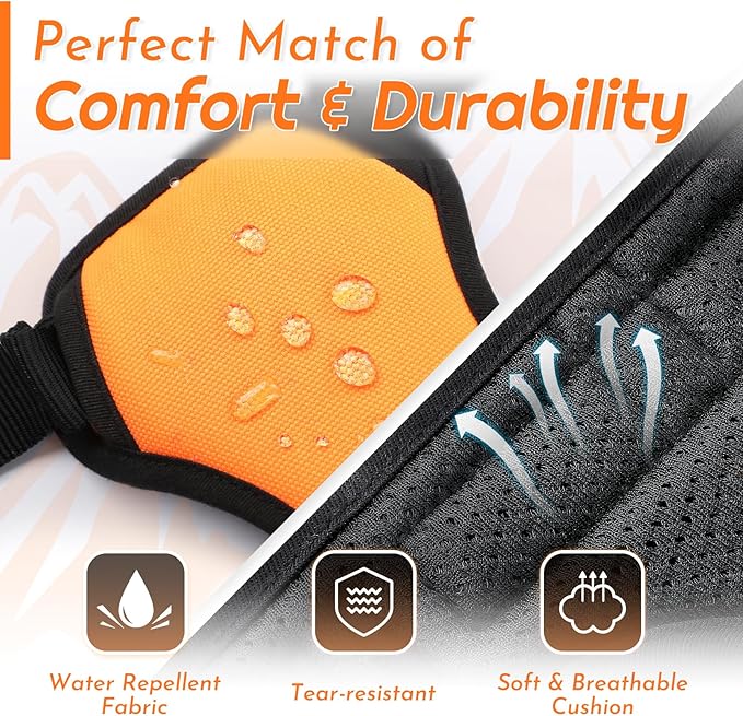 Eagloo Dog Harness Small Sized Dog, No Pull Service Vest with Reflective Strips and Control Handle, Adjustable and Comfortable for Easy Walking, No Choke Pet Harness with 2 Metal Rings, Orange, S-PawvioPets