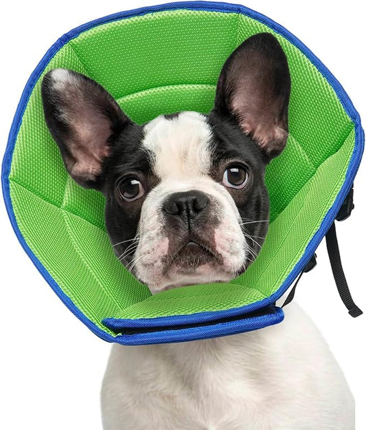 Dog Cone Collar S, Soft Cones for Large Medium Small Dogs,Adjustable Dog Cone Alternative to Stop Licking, Comfy Elizabethan Collar for After Surgery Wound Healing & Hot Spots Blue-PawvioPets