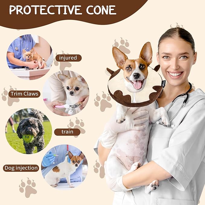 Adjustable Cat Collar Soft to Stop Licking After Surgery for Kitten, Alternative to Cone of Shame, Donut Cone for Cats, Pet Elizabethan Collar (Cow, Medium)-PawvioPets