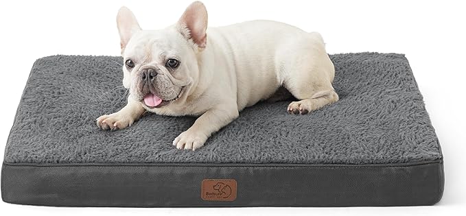 Bedsure Dog Bed Medium Size Dog - Orthopedic Flat Puppy Beds with Removable Washable Cover, Egg Crate Foam Pet Mat, Suitable for Pet Up to 35 lbs-PawvioPets