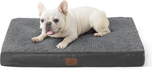 Bedsure Dog Bed Medium Size Dog - Orthopedic Flat Puppy Beds with Removable Washable Cover, Egg Crate Foam Pet Mat, Suitable for Pet Up to 35 lbs-PawvioPets