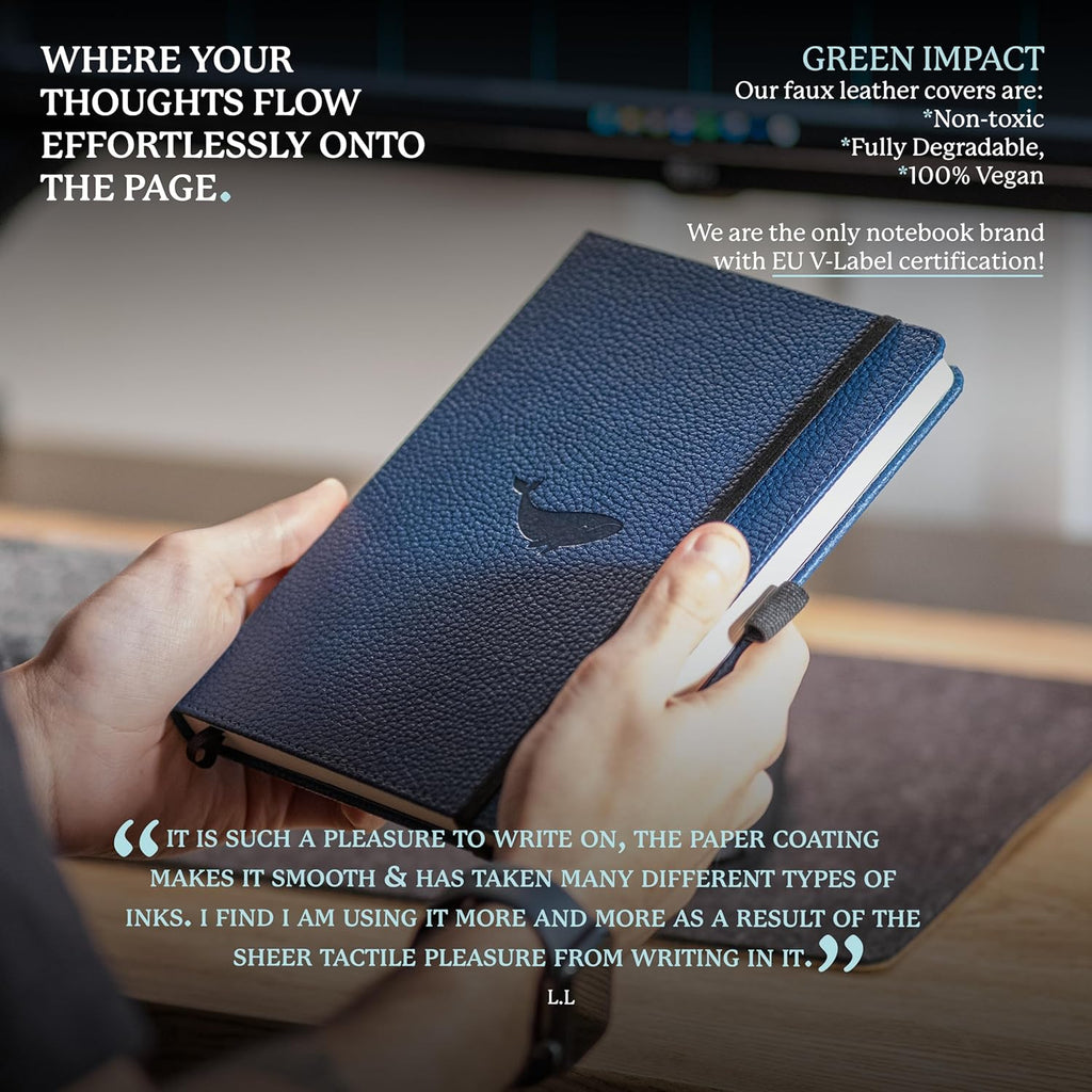 Dingbats* Wildlife Lined Writing Journal Notebook A5 - Vegan Leather Hardcover - Ideal for Work, Travel - Pocket, Elastic Closure, & Bookmark