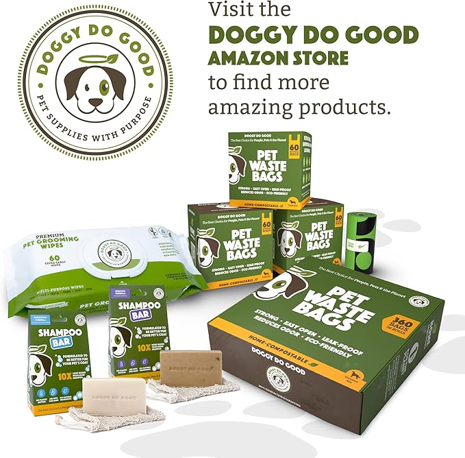 Doggy Do Good Poop Bags for Dogs (360Ct), Easy Open Dog Poop Bags Rolls, Certified Home Compostable-PawvioPets