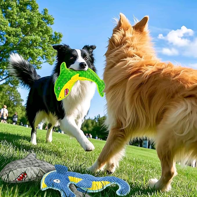 Dog Toy Squeak No Stuffing Toys, 4-Pack Toys for Small Medium Large Breed, Puppy Teething Interactive Toy to Keep Them Busy, Best Christmas Birthday Gift-PawvioPets