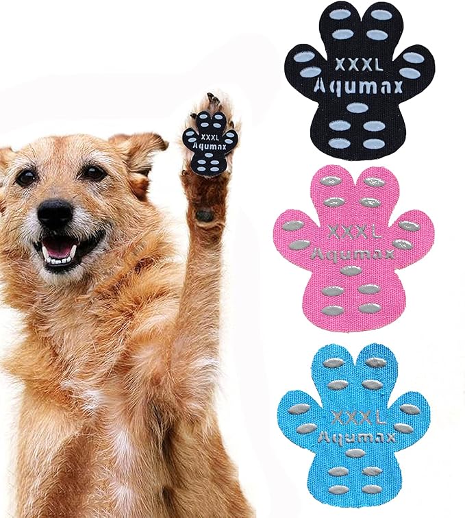 Dog Paw Protector Anti-Slip Pads,Toe Grips for Senior Dogs,Paw Grips Traction Pads for Slippery Hardwood Floors,Essentials for Senior Dogs,12 Sets (48 pcs) XXXL Multicolor-PawvioPets