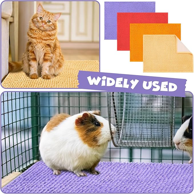 Barydat 8 Pcs Guinea Pig Cage Liner for Guinea Pig Cage Bedding Reusable Rabbit Mat Pad Washable Training Pad Animal Sleeping Bedding Mat-PawvioPets