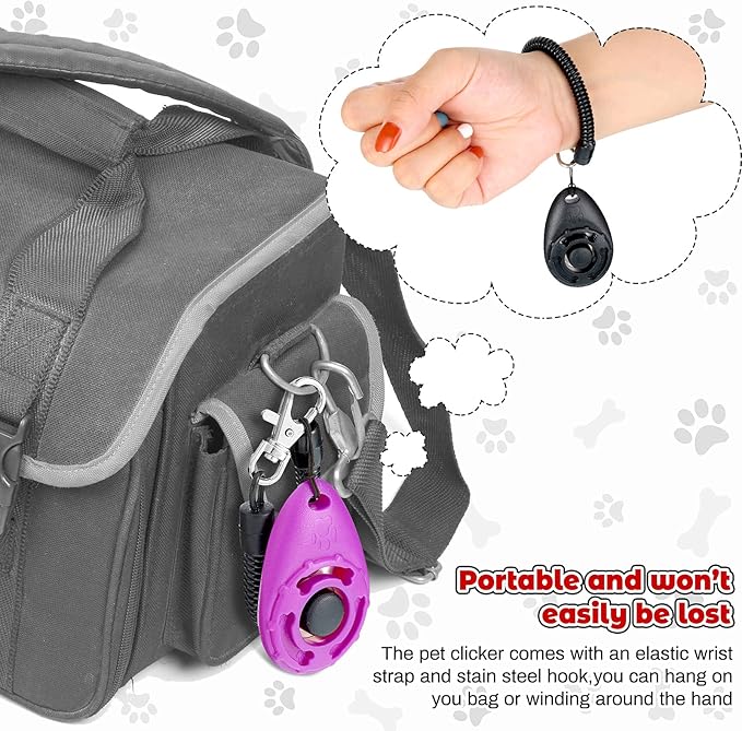 Frienda 18 Pieces Dog Training Clicker, Pet Behavioral Training Clickers with Wrist Strap for Dogs Cats Puppy Birds Horses(Multicolor)-PawvioPets