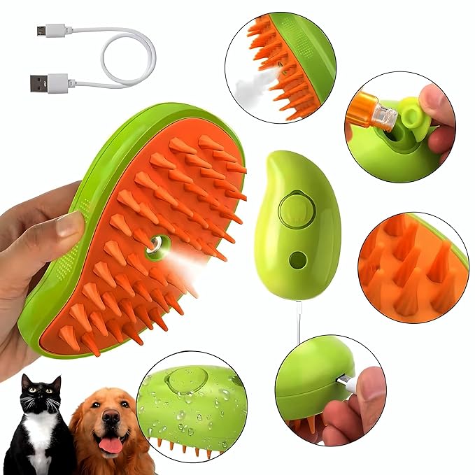 2024 3-in-1 Pet Grooming Tool: Detangling Brush for Massage and Hair Removal, Versatile for Cats and Dogs-PawvioPets