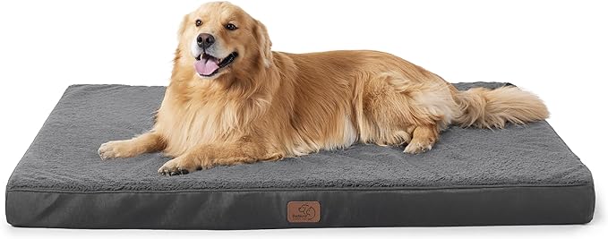 Bedsure XL Dog Beds Large Sized Dog -Orthopedic Flat Extra Large Pet Beds with Removable Washable Cover, Egg Crate Foam Mat, Suitable for Pet Up to 100 lbs-PawvioPets
