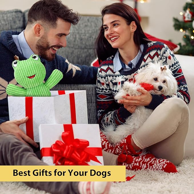 Dog Squeak Toys Durable Plush Dog Toy with Crinkle Paper, Tug of War Pull Toys for Puppies, Interactive Dog Chew Toys for Small, Medium and Large Dogs-PawvioPets