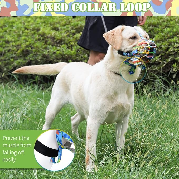 BARKLESS Dog Muzzle, Silicone Basket Muzzle for Small Medium Large Dogs, Soft Cage Mouth Cover Prevent Biting Chewing, Allow Drinking Panting, Suitable for German Shepherd-PawvioPets