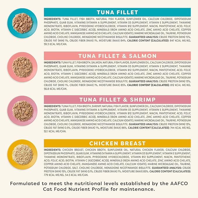 Applaws Vitality Wet Cat Food in Broth, Natural Canned Cat Food, Wet Food for Cats with Added Vitamins and Minerals, Grain Free, Carrageenan Free, Variety Selection in Broth (24 Count, 2.47 oz Cans)-PawvioPets