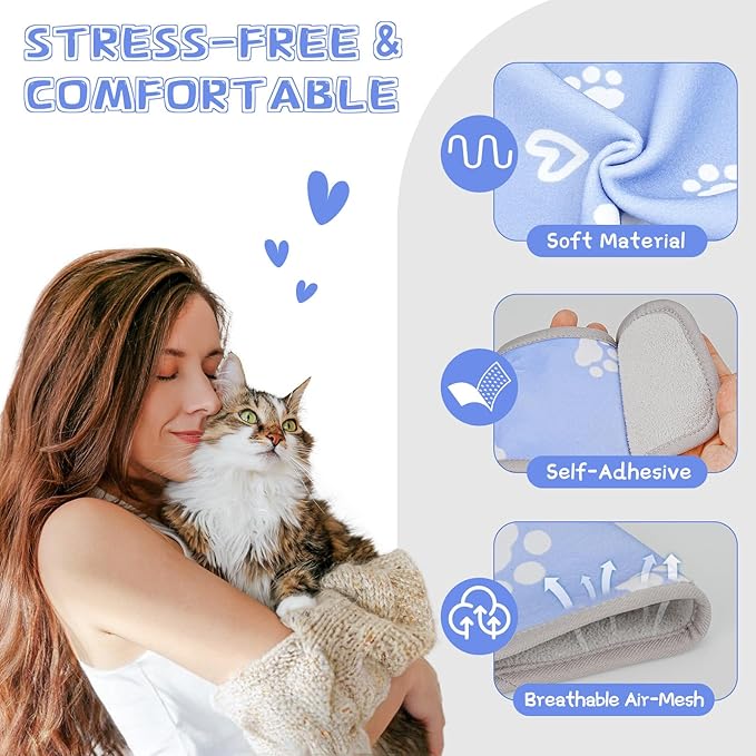 Cat Grooming Hammock, Self-Adherent Wrap for Cutting Nails, Anti-Escape Calming Grooming Bag for Medicine, Nail Clipping, Teeth Brushing, Ear Cleaning-PawvioPets