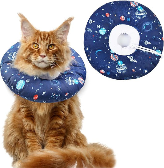 Cat Cone Collar Soft, Waterproof Cat Recovery Collar for Wound Healing Cute Donut Adjustable Kittens Cones to Stop Licking Comfortable Neck Elizabethan Collars for Cats Kittens After Surgery-PawvioPets
