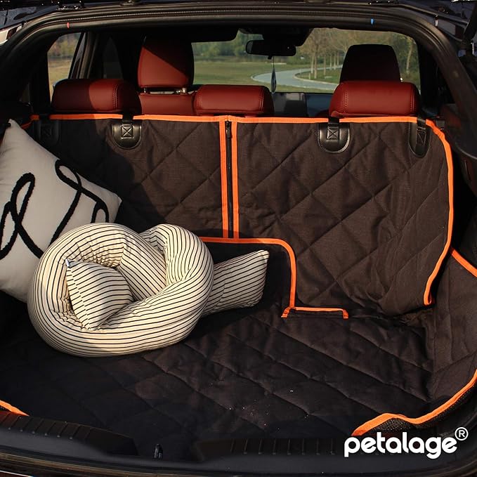 Car Seat Protector, 600D Heavy Duty Car Seat Cover for Dogs, Waterproof Dog Car Seat Cover for Back Seat, Scratch Proof Nonslip Seat Cover for Dogs in Car-PawvioPets