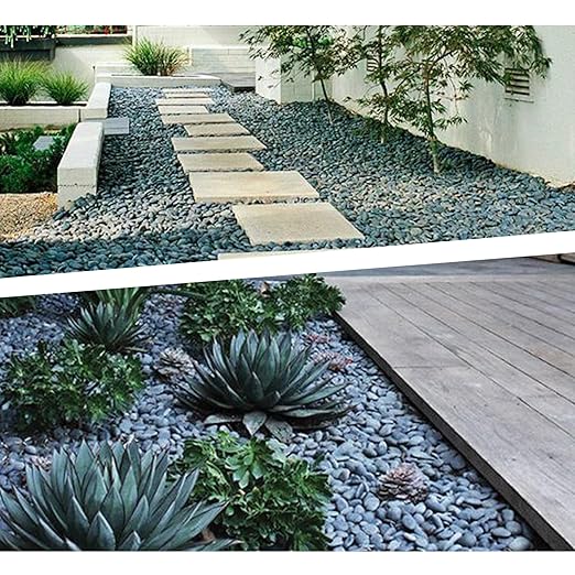 45 LB Mexican Beach Pebbles, 0.4-1 Inch Natural Unpolished Bulk Rocks, Decorative River Rocks for Landscaping Garden Paving Plant, Rocks for Walkways and Outdoor Decorative Stone, Grey-PawvioPets