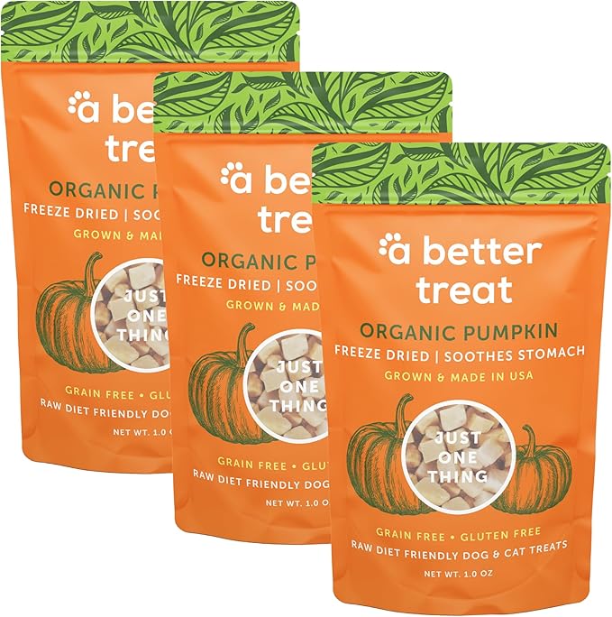 A Better Treat – Freeze Dried Organic Pumpkin Dog and Cat Treats, Organic, Single Ingredient | Natural, Healthy, Diabetic Friendly | Made in The USA-PawvioPets