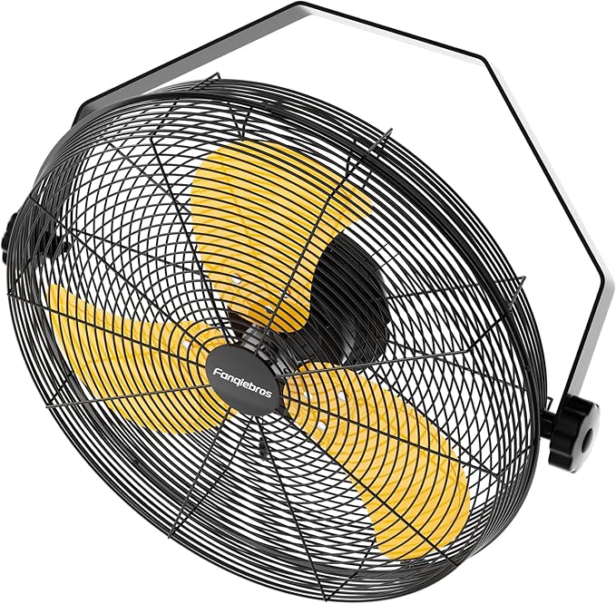 2600 CFM 14 inch Outdoor High Velocity Wall Mounted Fan, 3-Speed Metal Fans with IP44 Enclosure Motor, Industrial Grade Weatherproof Wall Fan for Patio, Greenhouse, Garage, and Gazebo-PawvioPets