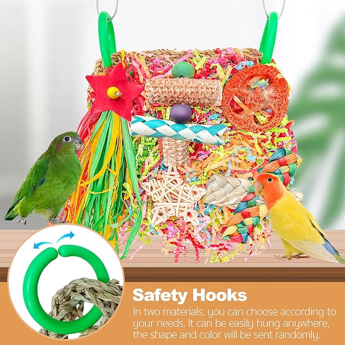 Bird Toys For Cockatiels, Tyotrbs Bird Toys For Conures Parakeet Toy BirdsToy For Parrots Birds Foraging Toy ParrotToys BirdCage Accessories Lovebird Cage Accessories for Small Birds-PawvioPets