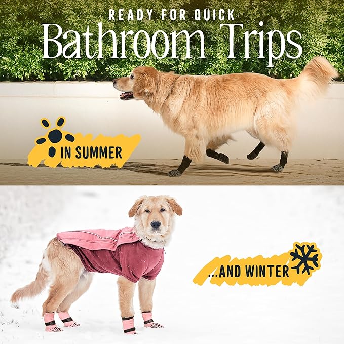 DOK TigerToes Premium Non-Slip Dog Socks for Hardwood Floors - Extra-Thick Grip That Works Even When Twisted - Prevents Licking, Slipping, and Great for Dog Paw Protection (XXXL)-PawvioPets