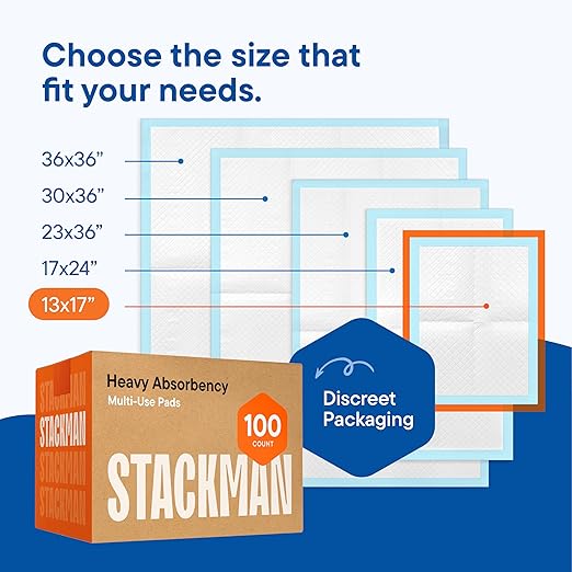 Disposable Changing Pads [100-Pack] Diaper Pad for Baby, Puppy & Dog - Pee & Wee Underpads - Chux Potty Training Liner - Changing Table Cover - 17"x13" Leak-Proof Liners for Incontinence & Travel Use-PawvioPets