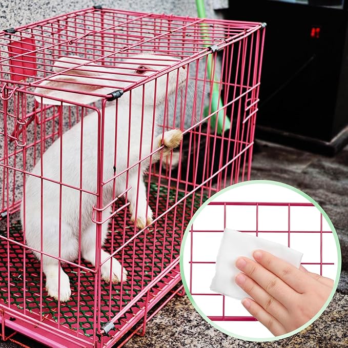 2 Pack Small Animal Cage Wipes 120 Count Small Animal Cage Clean up Wipes Removes Stubborn Caked-on Hamster Cage Cleaner for Pet Bunny Supplies Cleaning Deodorizing-PawvioPets