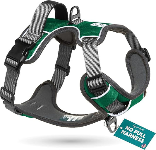 Embark Adventure Dog Harness, Reflective Trim No Pull Dog Harness Medium Sized Dogs - Military Grade Nylon, Front Clip with Gel Lined Handle.-PawvioPets