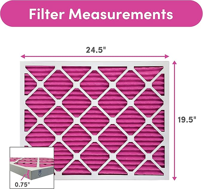 Colorfil 20x25x1 Air Filter (2-Pack) | Made in the USA | Color Changing | Remove Cat and Dog Odor | MERV 8 for Pet Hair Dander and Dust | 19.5"x24.5"x0.75" Exact Size-PawvioPets