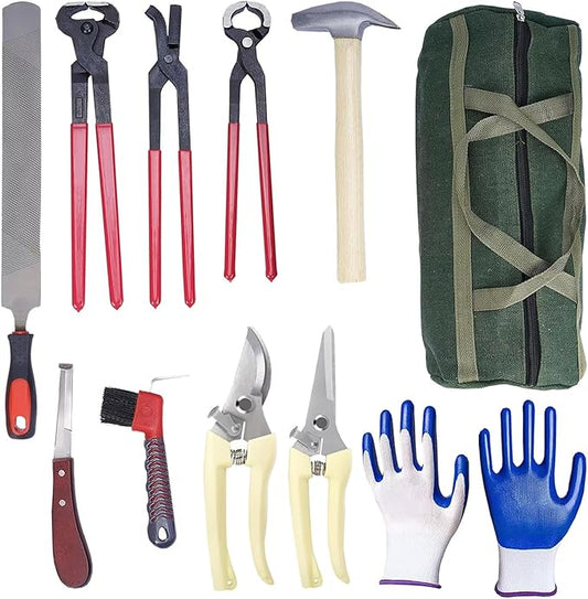 1112 Temp 11pcs Farrier Tools Farrier kit Horse shoeing Tools Farrier Supplies Farrier Tools for Horses Cattle Sheep and Donkeys-PawvioPets