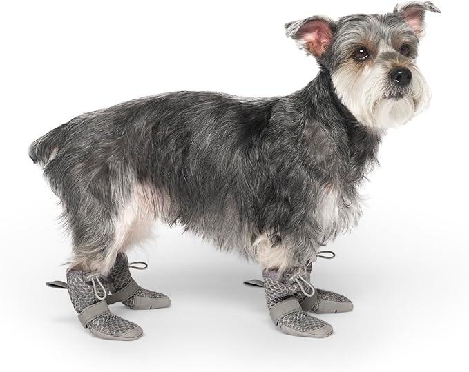 Canada Pooch Dog Boots for Hot Pavement - Dog Boots & Paw Protectors with Anti Slip Rubber | Water Friendly, Breathable Dog Shoes for Hot Days, Great for Dogs Grey - Size 5-PawvioPets