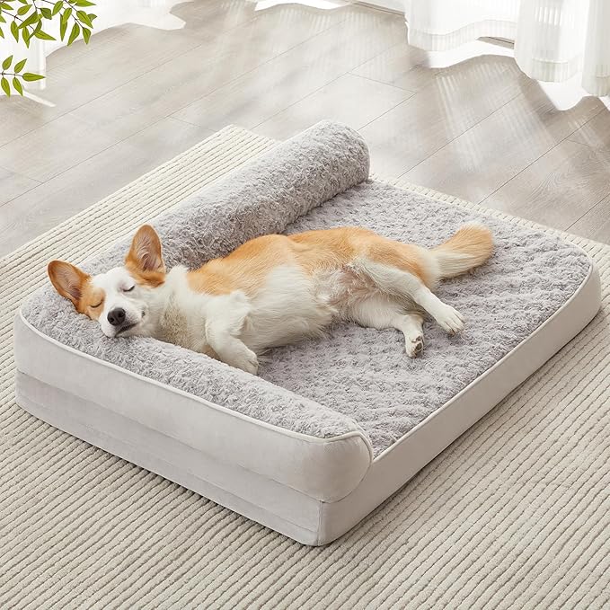 BFPETHOME Orthopedic Dog Beds for Large Dogs-Waterproof Sofa Dog Bed with Removable Washable Cover, Large Pet Bed with Waterproof Lining and Nonskid Bottom, Pet Bed for Dogs-PawvioPets