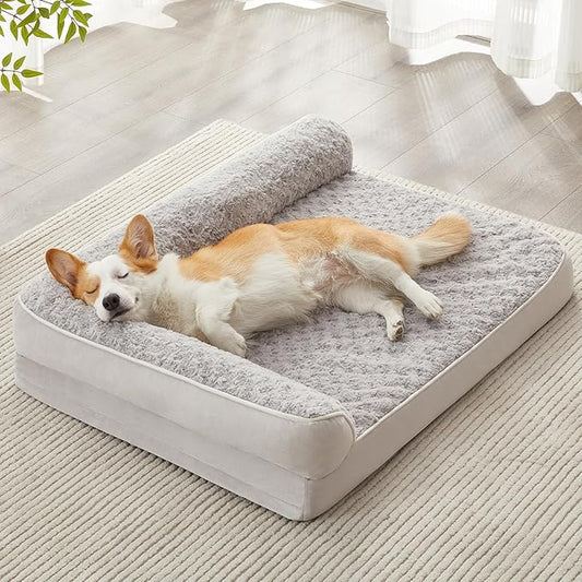 BFPETHOME Orthopedic Dog Beds for Large Dogs-Waterproof Sofa Dog Bed with Removable Washable Cover, Large Pet Bed with Waterproof Lining and Nonskid Bottom, Pet Bed for Dogs-PawvioPets
