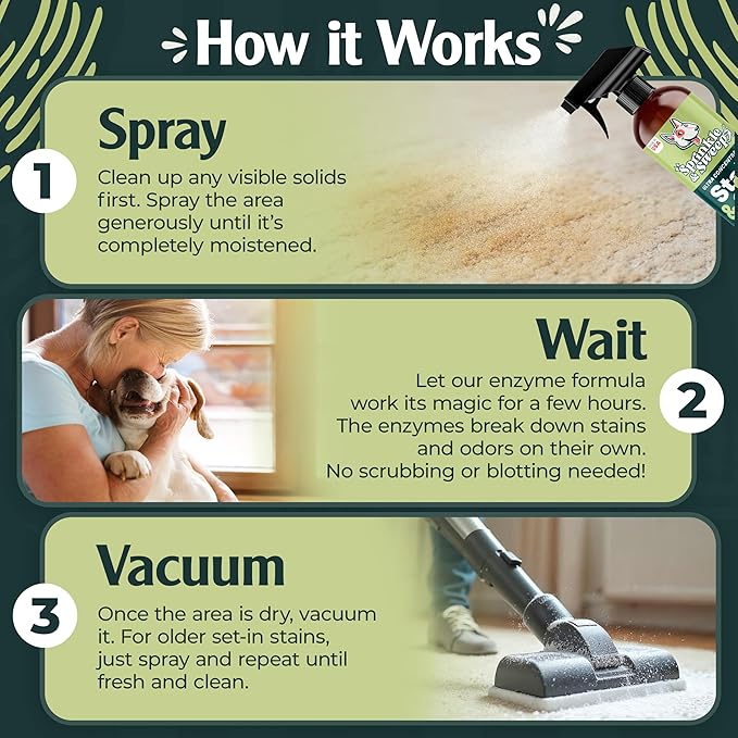 Enzyme Cleaner for Cat Urine | Cat Pee Odor Eliminator & Stain Remover | Dog Urine Carpet Spray | Multi-Surface Cat Urine Destroyer | Pet Odor Neutralizer (24oz)-PawvioPets