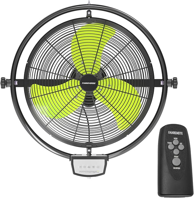 20 Inch Wall Metal Fan Pro Series Remote Control, High Velocity Wall Mount Fans for Commercial, Residential, Warehouse, Covered Patio, Shop, Garage, Barn 3 Speed 5200 CFM UL Safety Listed-PawvioPets