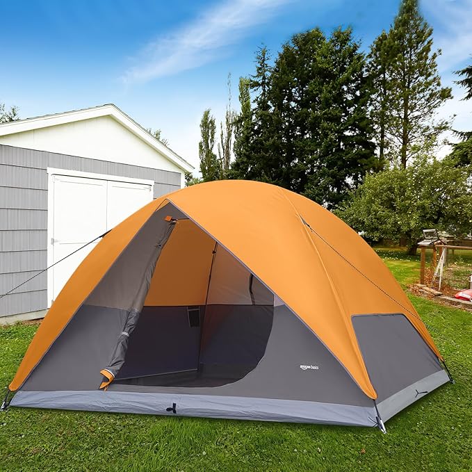 Amazon Basics Camping Tent, 3-Season Dome Design with Rainfly-PawvioPets