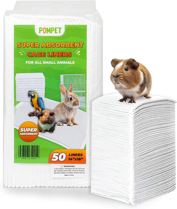 14"" X 18"" Disposable Guinea Pig Cage Liners 50 PCS, Rabbit, Hedgehog, Hamster, Chinchilla, Cat, Reptile and Other Small Animals-PawvioPets