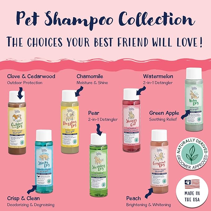 Bobbi Panter Cat Shampoo and Conditioner - Made in USA - All Natural 2-in-1 Formula for Reducing Shedding, Dander, Matting - Concentrated 10:1 for Professional Groomers - Watermelon Scent, 13 Oz-PawvioPets
