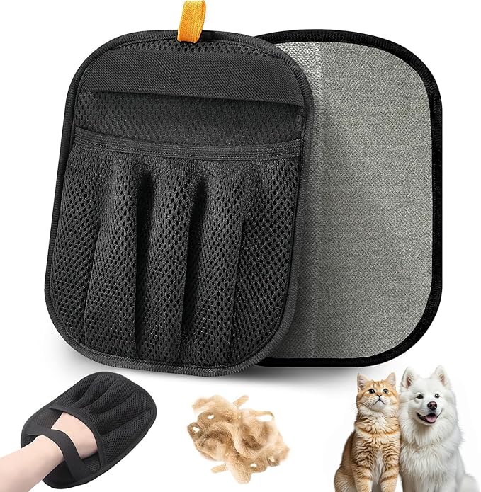 2PCS Pet Hair Removal Glove for Cats & Dogs Five-Finger Electrostatic Magic Brush Pet Hair Remover Glove for Clothing, Couch, Carpet, Furniture, Car Seat-PawvioPets